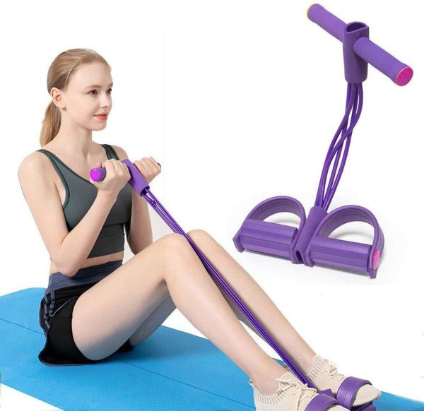 Foot Pedal Resistance Band Elastic Sit-up Pull Rope Yoga Fitness Gym – Elastic Pull Ropes Tummy Trimmer