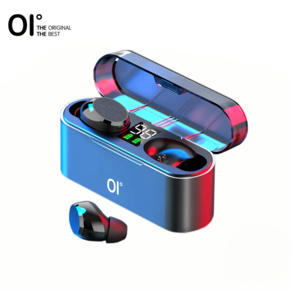 Oi Air Sounds One True Wireless Earphone Bluetooth 5.0 Ultra Large Capacity Lcd Display Fast Charging One-step Pairing Touch Sensor With Volume Control Noise Cancellation Deep Bass—black